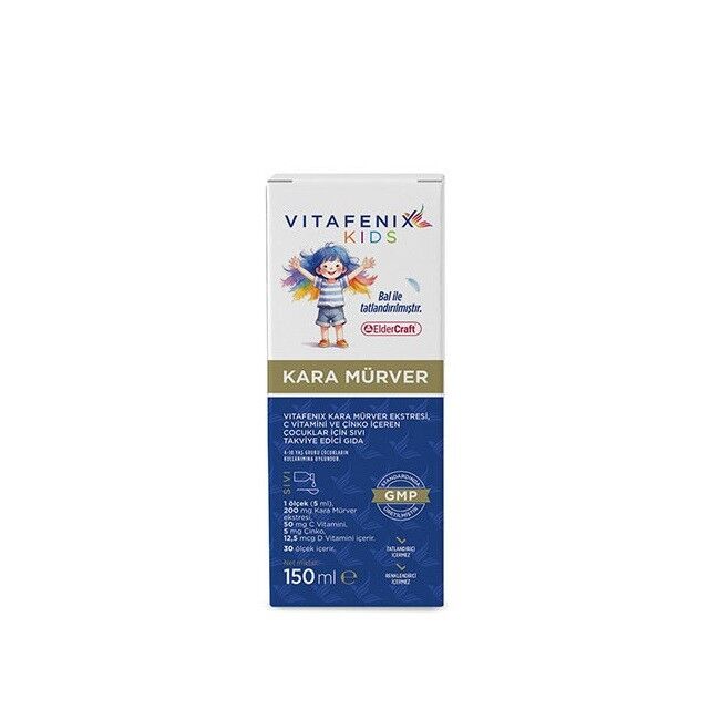 Vitafenix Kids Kara Mürver C ve Çinko Sıvı 150ml