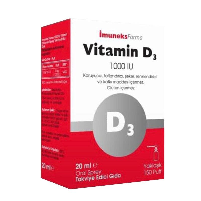 İmuneks Farma Vitamin D3 1000IU Sprey 20ml