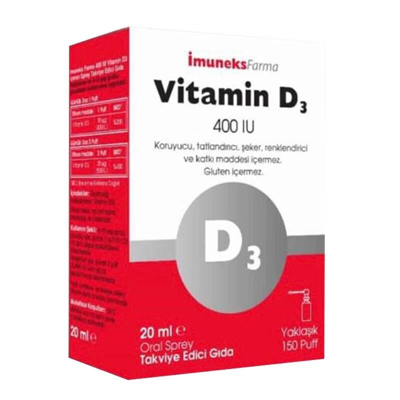 İmuneks Farma Vitamin D3 400IU Sprey 20ml