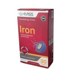 Elasis Iron Ferrous Bisglycinate Ascorbic Acid 30 Tablets
