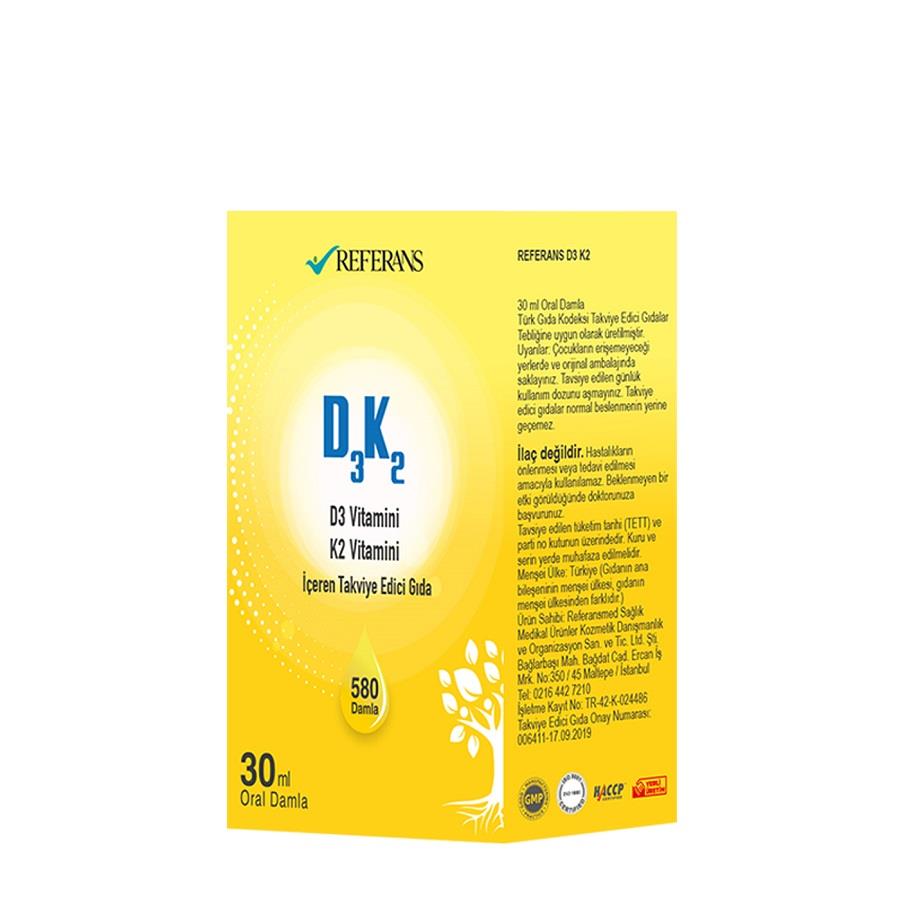 Referans Vitamin D3K2 30 ML 580 Damla
