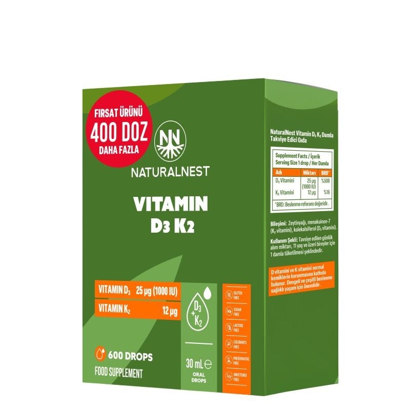 Naturalnest Vitamin D3K2 Damla 30 ml