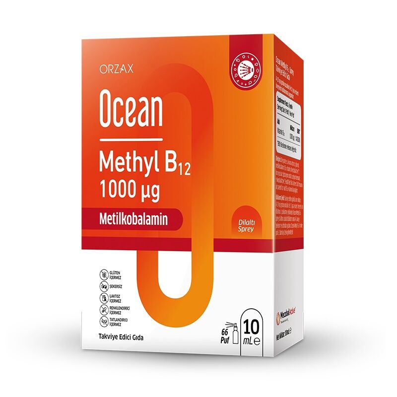 Ocean Methyl B12 Sprey - Methylcobalamin Dil Altı Spreyi 1000 Mcg 10ml