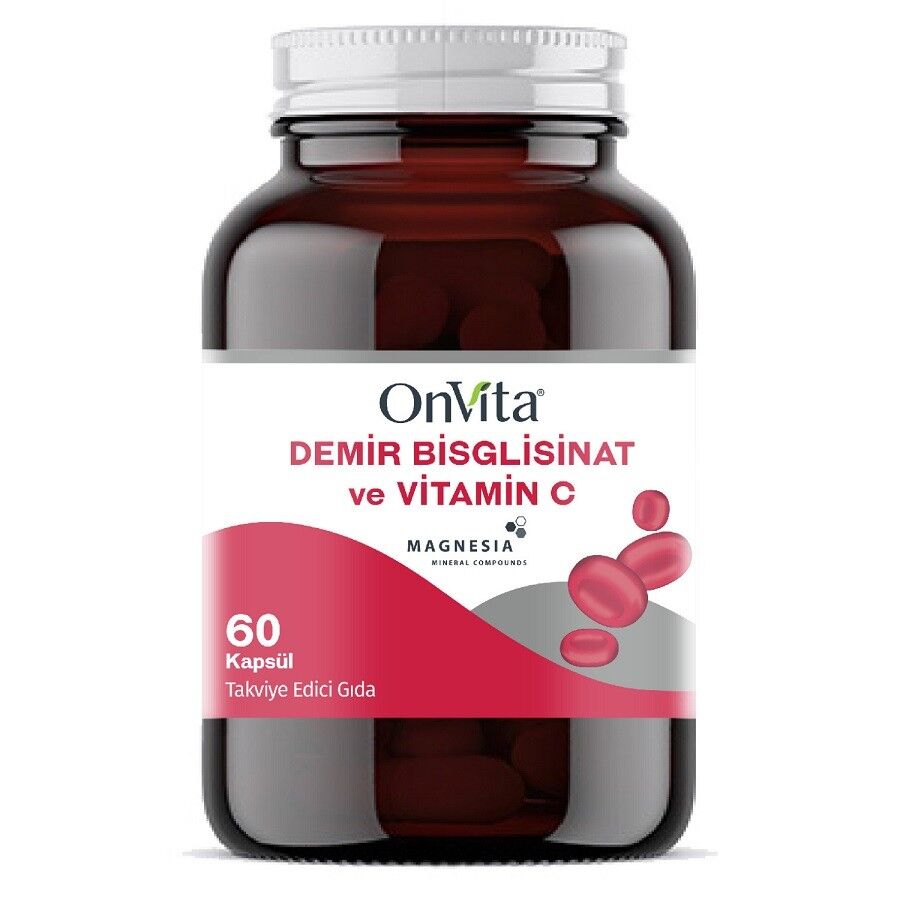 Onvita Demir Bisglisinat Vitamin C 60 Kapsül