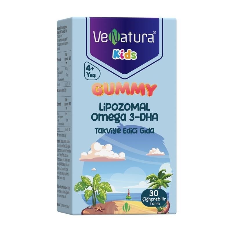 Venatura Gummy Kids Lipozomal Omega 3 DHA 30 Çiğneme Tableti