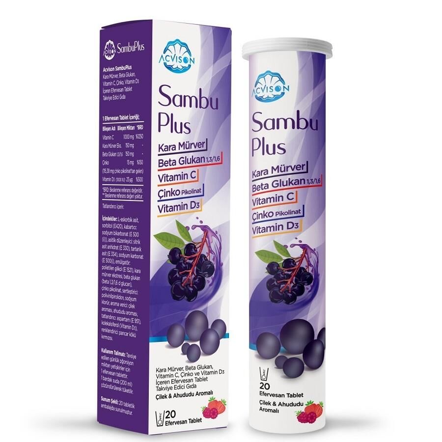 Acvison SampuPlus Kara Mürver 20 Efervesan Tablet
