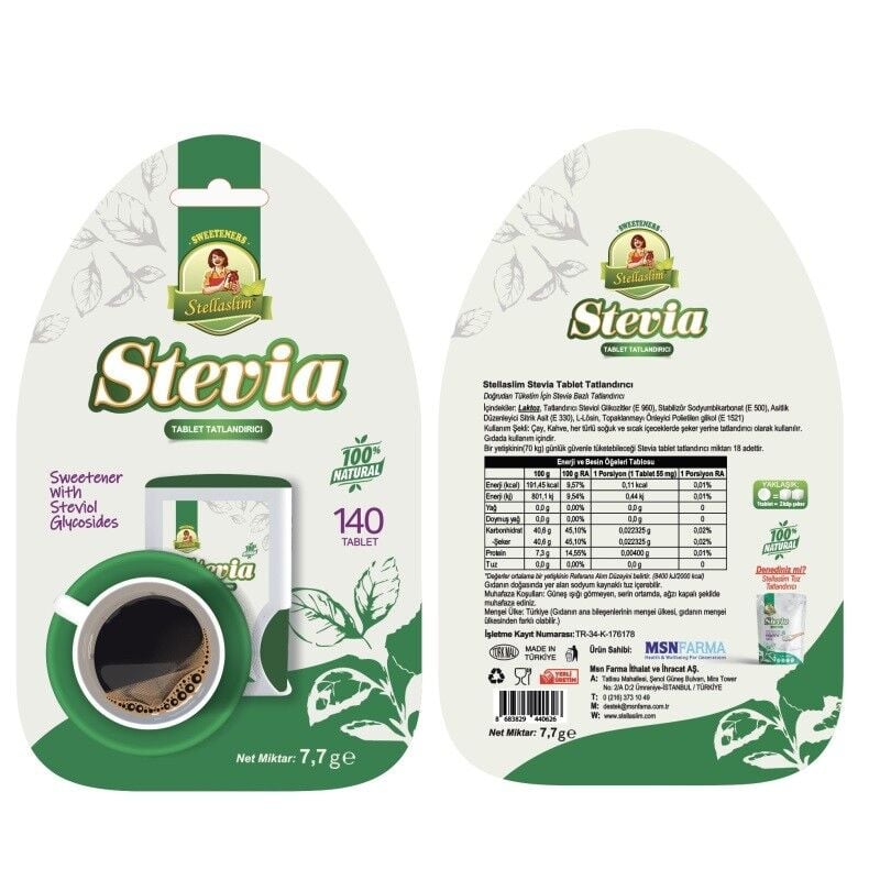 Stellaslm Stevia Tatlandırıcı 140 Tablet