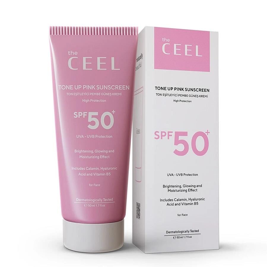 The Ceel SPF +50 Tone Up Pink Sunscreen Ton Eşitleyici Yüz Güneş Kremi 50 ml
