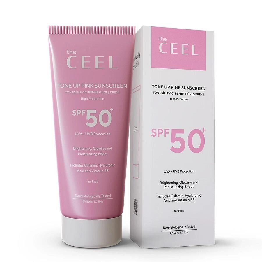 The Ceel SPF +50 Tone Up Pink Sunscreen Ton Eşitleyici Yüz Güneş Kremi 50 ml