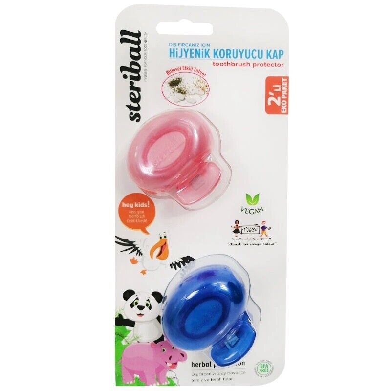 Steriball Kids Diş Fırçası Hijyenik Koruyucu Kabı 2li